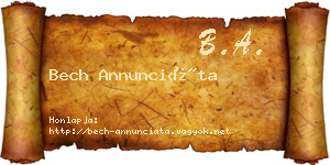 Bech Annunciáta névjegykártya
